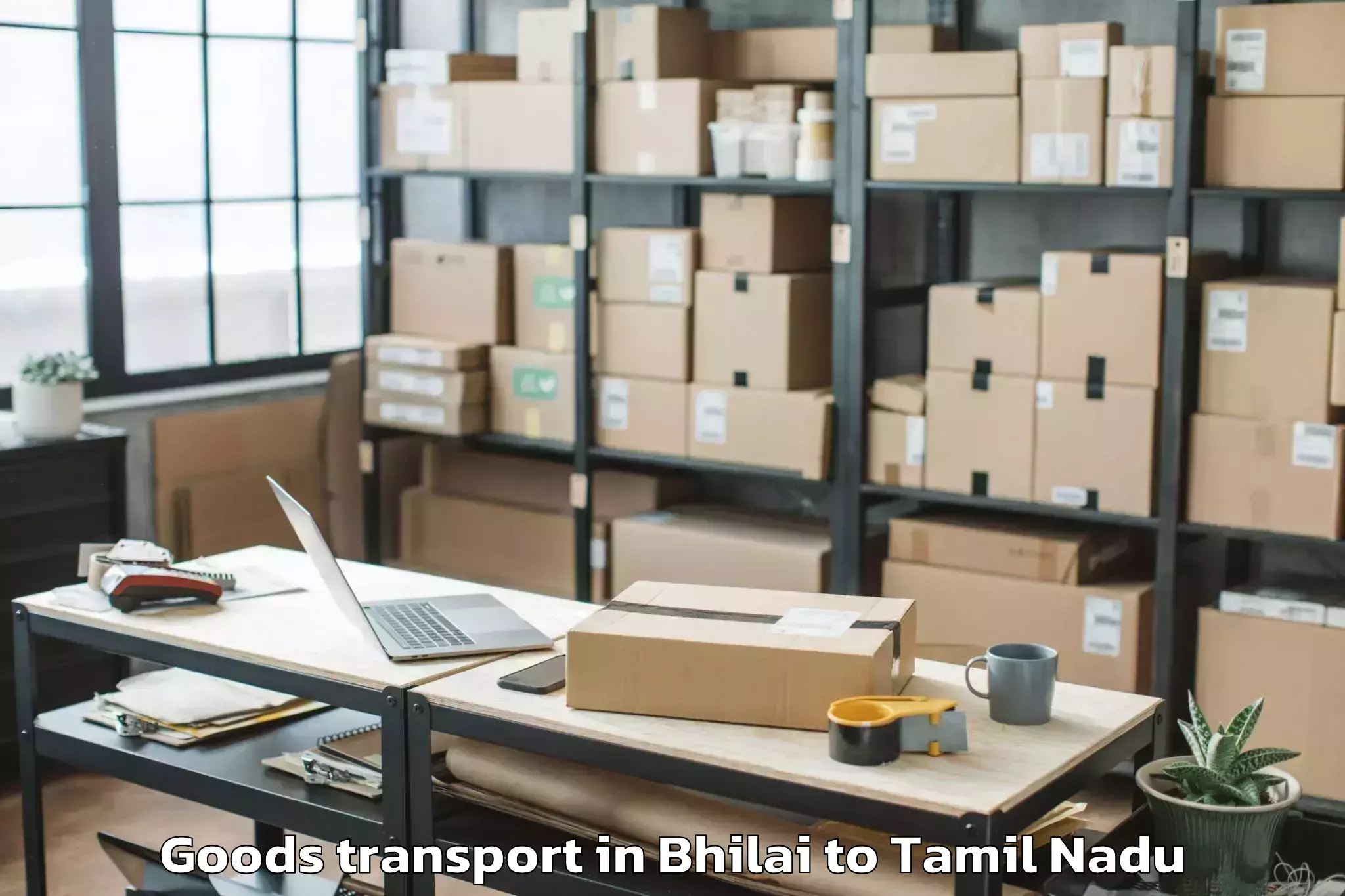 Reliable Bhilai to Pudur Goods Transport